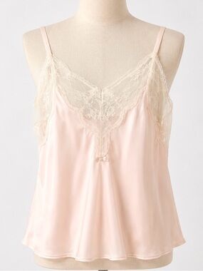 Vtg Barbizon Pink Lace Camisole Satin Lingerie Top Coquette Romantic Balletcore